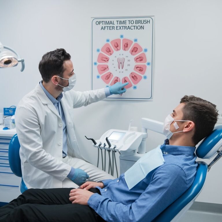 optimal time to brush after extraction of tooth