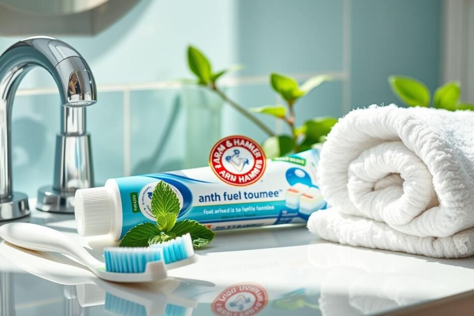 Arm and Hammer toothpaste fresh and clean