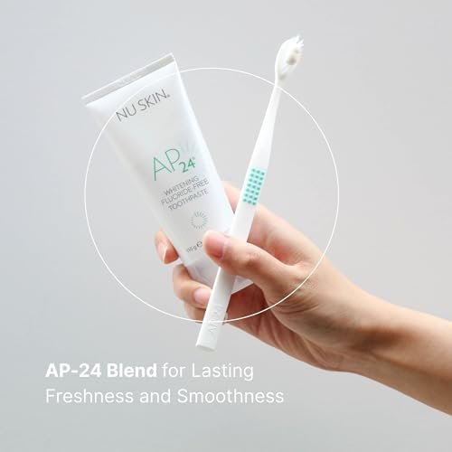 Nu Skin AP 24 Whitening Fluoride - Free Toothpaste | AP 24 Blend | Vanilla Mint Flavor | Brightens Teeth | Removes Surface Stains | Prevents Dental Cavities & Plaque | Enamel-Safe | 4 oz | 1 Pack