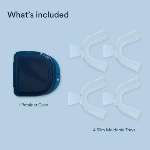 Auraglow Teeth Whitening Trays, Moldable Mouth Trays for Teeth Whitening, 20% Slimmer Design for a Comfortable Fit, Includes 4 Mouth Trays with Storage Case
