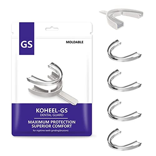 KOHEEL GS Mouth Guard with Forming Tray, Easy to Mold Dental Guard, Stop Bruxism Night Guard, 5 Count (White, Small Size)