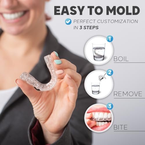 KOHEEL Mouth Guard for Nighttime Teeth Grinding, Professional-Fit Dental Guard, Thin Mouth Guard for Clenching (4 Small)