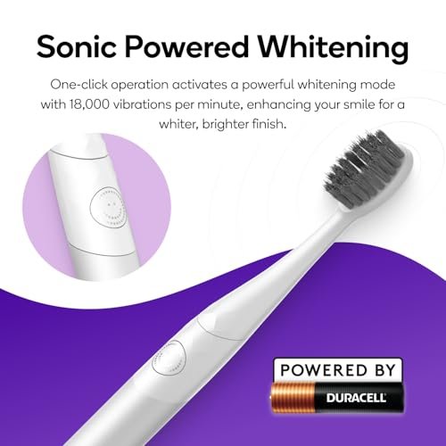 Burst Nova Toothbrush (Green) | Sonic Powered Teeth Whitening | Super-Soft Bristles | 18000 VPM | 2 Minute Timer | Aluminum Handle | Replaceable Brush Head | Compact Size | with AAA Battery