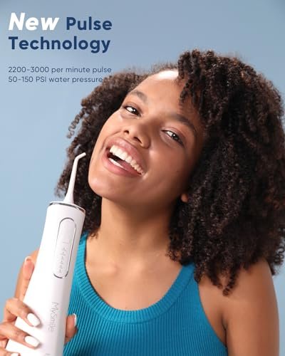 MySmile LP211 Cordless Advanced Water Flossers for Teeth, 5 Cleaning Modes Rechargeable Power Dental Flosser 8 Replacement Jet Tips IPX 7 Waterproof Dental Irrigator with Portable Travel Storage Pouch