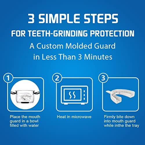 KOHEEL GS Mouth Guard with Forming Tray, Moldable and Easy to Use Dental Guard, Stops Bruxism Night Guard, 5 Count (Black, Large Size)