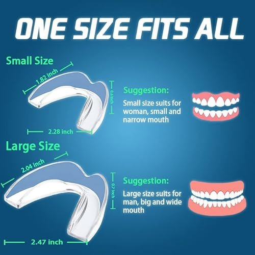 KOHEEL Mouth Guard for Teeth Grinding and Clenching, Stops Bruxism Night Guard, Easy to Use Dental Guard, 4 Count (Small)