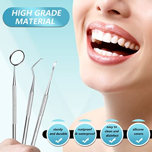 KOHEEL Dental Tools with Metal Case, Teeth Cleaning Tools Set, Remove Plaque, Oral Care Hygiene Kit & Toothpicks Pocket Set, Reusable Dental Floss Picks Kit, Tooth Picker (1 Pack)