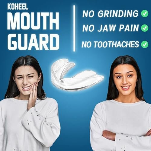 KOHEEL Mouth Guard for Teeth Grinding and Clenching, Stops Bruxism Night Guard, Easy to Use Dental Guard, 4 Count (Small)