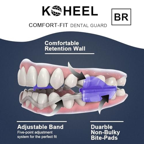 KOHEEL Adjustable Mouth Guard for Teeth Grinding and Clenching, No Boiling Night Guard, Stop Bruxism Dental Guard (4 Count)