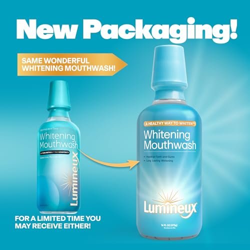 Lumineux Teeth Whitening Kit Peroxide Free for Whiter Teeth Includes 7 Whitening Treatments, 1 Mouthwash, 1 Toothpaste & 1 Bamboo Toothbrush, Dentist Formulated