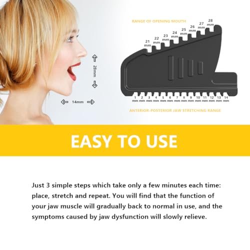 KOHEEL LR Pain Relief Product for Symptoms Caused by Tight Jaw - TMJ, Restricted Anterior and posterior jaw Extension, Teeth Grinding & Jaw Clenching, Headaches, Trismus & Bruxism. Passive Stretching