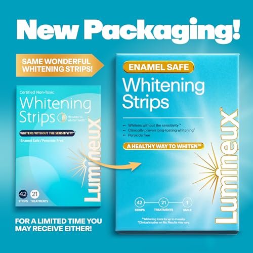 Lumineux Whitening Duo Set – Peroxide Free - Enamel Safe for Whiter Teeth – Includes 21 Whitening Treatments & 2 Pack Whitening Toothpaste, Fluoride Free & Dentist Formulated