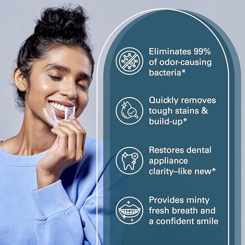 Retainer Cleanser Tablets Cleaner FSA HSA Approved Remove Odors Discoloration Stains and Plaque 2 Month Supply Denture Cleansers Retainers Mouth Guards Denture Bath Mint by M3 Naturals