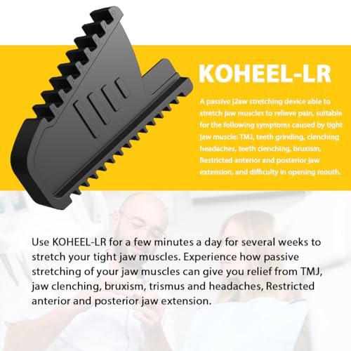 KOHEEL LR Pain Relief Product for Symptoms Caused by Tight Jaw - TMJ, Restricted Anterior and posterior jaw Extension, Teeth Grinding & Jaw Clenching, Headaches, Trismus & Bruxism. Passive Stretching
