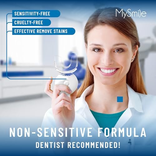 MySmile Teeth Whitening Light with Mouth Trays- 5LED Powerful Accelerator Light Integrated with Smart Timer and Long Lasting Batteries(Teeth Whitening Gel Not Included)