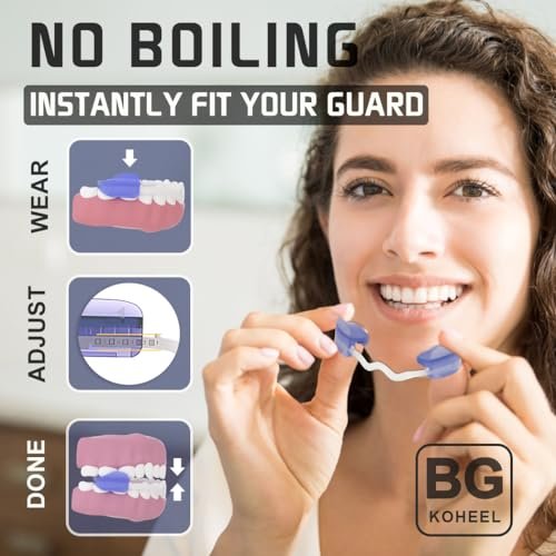 KOHEEL Mouth Guard for Teeth Grinding, Adjustable Dental Guard to Stop Bruxism, Night Guard, 2 Count (Medium)