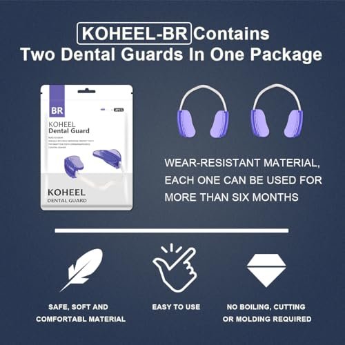 KOHEEL Adjustable Mouth Guard for Teeth Grinding and Clenching, No Boiling Night Guard, Stop Bruxism Dental Guard (4 Count)