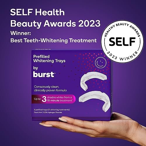 BURST Sensitive Teeth Friendly Whitening Kit | 7 Treatments with 12.5% Hydrogen Peroxide | Results in 15 Min. + Up to 6 Shades Whiter in 1 Week | Prefilled Gel Trays